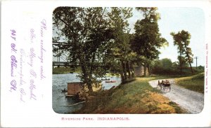 Postcard IN Indianapolis Riverside Park White River Bridge E.C. Kropp 1903 V191