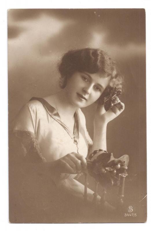 Beautiful Woman Pretty Lady Real Photo SLJFF 1914