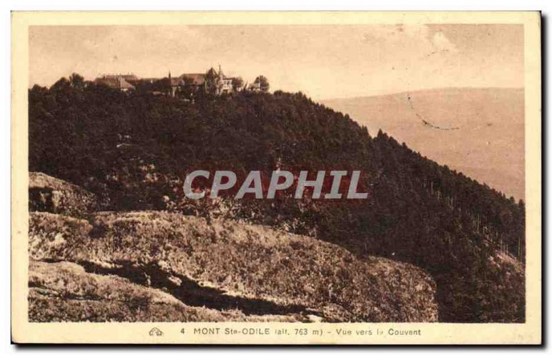 Mont Saint Odile Old Postcard View to the monastery