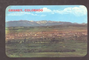 GRANBY COLORADO BIRDSEYE VIEW VINTAGE POSTCARD