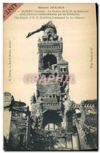 Old Postcard Army Albert The steeple ND Brebieres after several bombings by t...