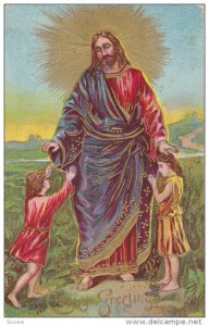 EASTER; Greetings, Jesus with children, PU-1911