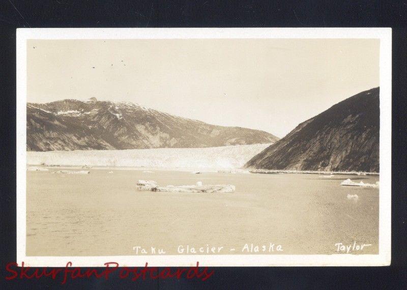 RPPC TAKU GLACIER ALASKA TAYLOR VINTAGE REAL PHOTO POSTCARD AZO