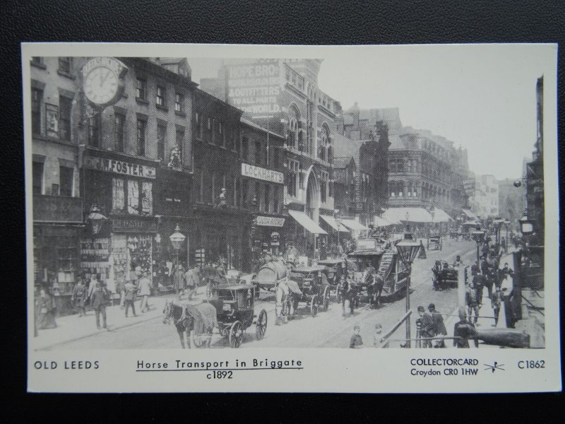 Yorkshire LEEDS Briggate c1892 RP Postcard by Pamlin Repro C1862