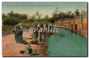 Algeria Sidi Okba Postcard Old Women making the provision of & # 39eau