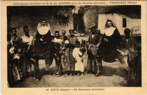 PC CPA EGYPT, ZIFTÉ, EN EXCURSION APOSTOLIQUE, VINTAGE POSTCARD (b9033)