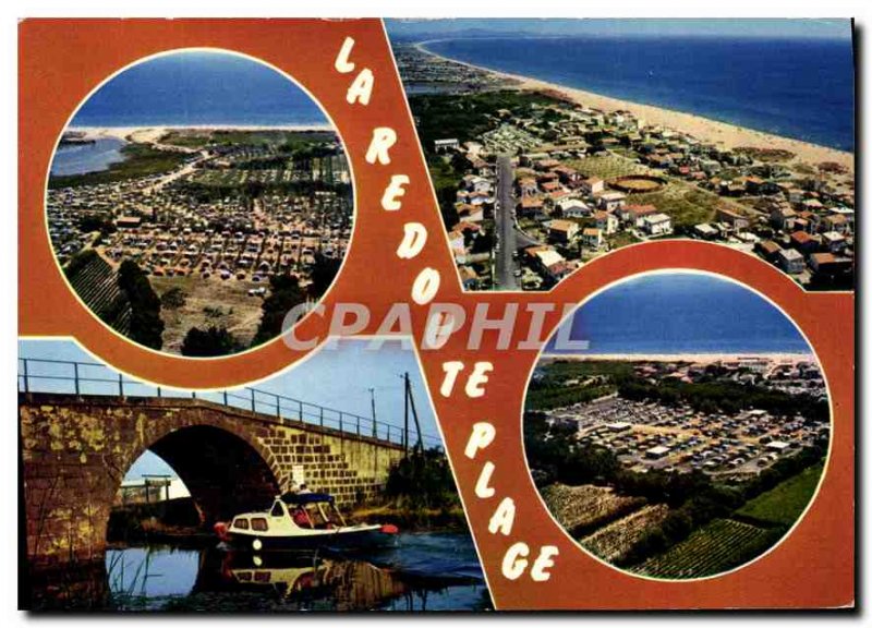 Modern Postcard Bas Languedoc Redoute Station on Beach