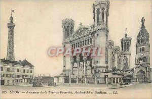 Postcard Old Lyon Lift Tower of Fourviere Basilica and Archeveche