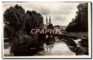 Old Postcard Niort landscape on the Sevre Niortaise