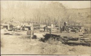 Ready to Build at Frank Young's Benkelman Kansas KS c1910 Real Photo Postcard