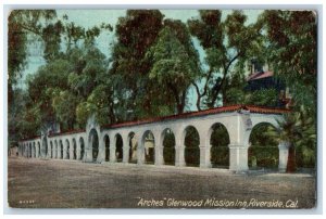 1916 Arches Glenwood Mission Inn Exterior Building Riverside California Postcard