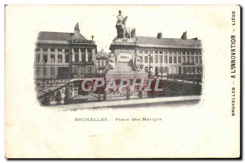 Old Postcard Brussels Martyrs Square