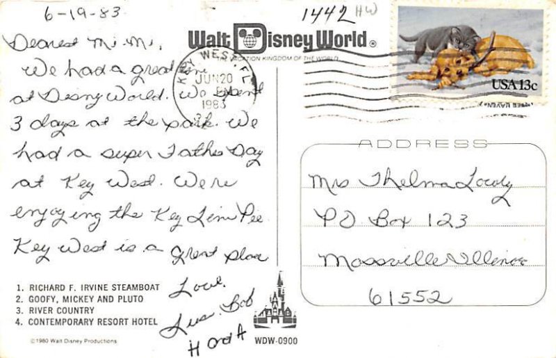 Mickey and Pluto, contemporary resort hotel Disneyland, CA, USA Disney 1983 