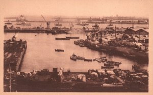 Vintage Postcard Le Port Seaport Maritime Trade Harbor Docks Casablanca Morocco