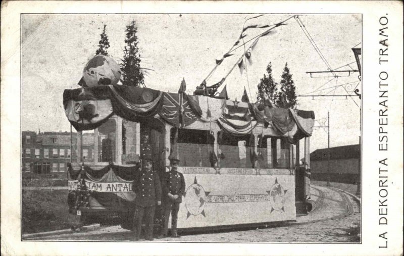 Scheveningen  Trolley Esperanto Le Dektoria Esperanto Tramo c1910 Postcard