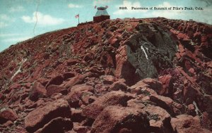 Pike's Peak Colorado CO, Panorama of Rocks Summit, Mountain, Vintage Postcard