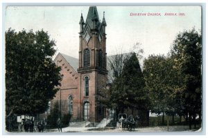 1908 Christian Church Exterior Building Angola Indiana Vintage Antique Postcard