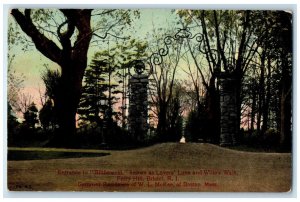 c1910 Entrance Blithewold Lovers Lane Willow Walk Ferry Hill Bristol RI Postcard