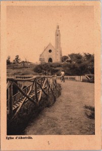 Congo Eglise d'Albertville Vintage Postcard C108