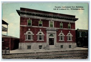 1912 Peoples Settlement New Building Wilmington Delaware DE Vintage Postcard