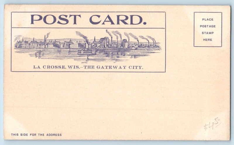 La Crosse Wisconsin Postcard Main Street Buildings Horse Carriage 1905 Unposted