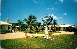 Floradell Court Hotel Streetview Sarasota Florida Chrome Cancel WOB Postcard 