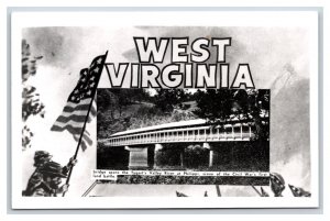 RPPC Philippi Covered Bridge Philippi West Virginia WV UNP Postcard U4