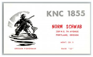 Postcard QSL Radio Card From Portland Oregon KNC 1855 