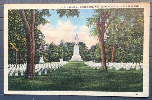 Vintage Postcard 1930-1945 US National Monument Antietam Battlefield Maryland