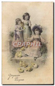 Old Postcard Fantasy Illustrator Child Chicks