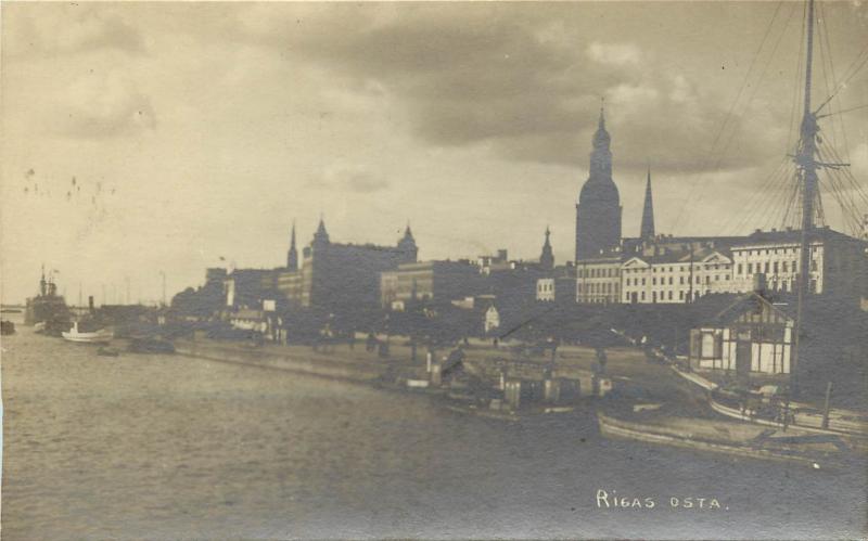 c1910 RRPC Postcard; Rigas Osta, Port of Riga Latvia Waterfront, Unposted