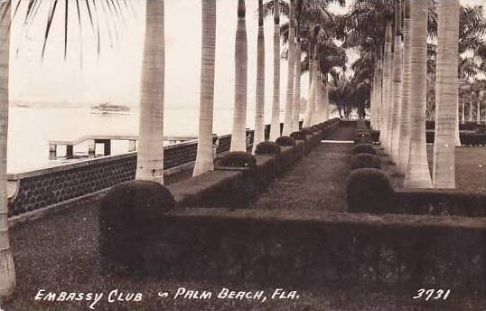 Florida Palm Beach Embassy Club 1945 Real Photo RPPC