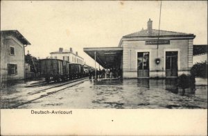 Deutsch Igney Avricourt Train Station Depot c1915 Postcard