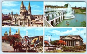 Alcalde Park's Fountain Degollado Theatre Cathedral GUADALAJARA MEXICO Postcard