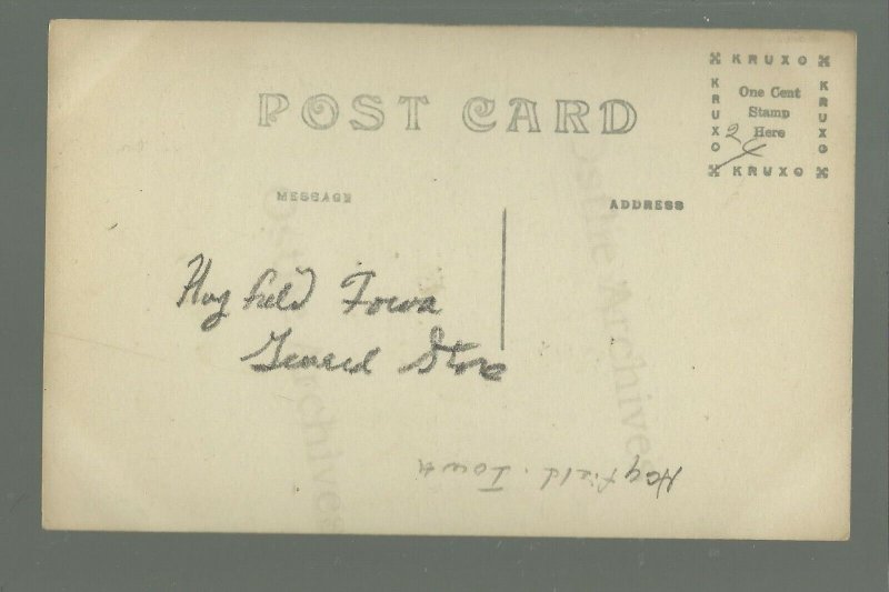 Hayfield IOWA RP1910 GENERAL STORE Milk Delivery Wagon nr Forest City GHOST TOWN