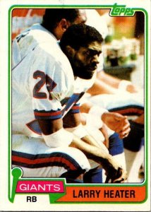 1981 Topps Football Card Larry Heater New York Giants sk10274