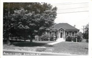 c1950 RPPC Postcard Public Library Bradford NH Merrimack County Unposted