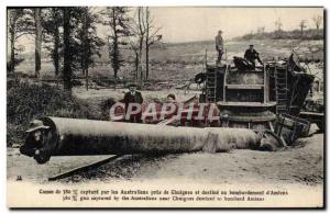 Old Postcard Militaria Canon 380mm capture by the Germans near Chuignes