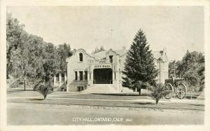 Vintage Printed Postcard; City Hall, Ontario CA c.1915 San Bernardino County