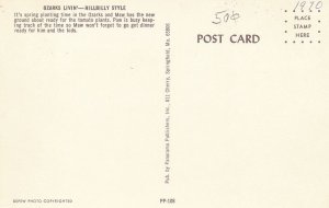 Ozarks Living Hillbilly Style - Humor - Woman Working - Man Sleeping