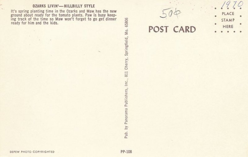 Ozarks Living Hillbilly Style - Humor - Woman Working - Man Sleeping