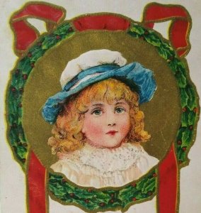 Christmas Postcard Victorian Young Girl Joyful Greeting Series 3621 Vintage 1910