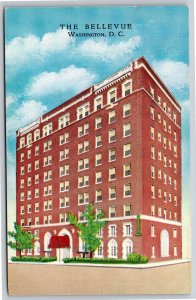 Front of Bellevue Hotel Washington DC~Vintage Linen Postcard