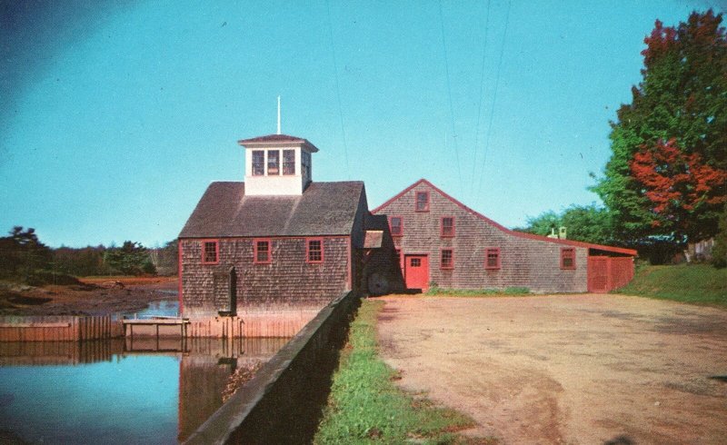 ​​​Vintage Postcard Typical Old Maine Grist Mill Kennebunkport ME Plastichrome