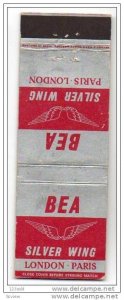 Matchbook cover- BEA British European Airlines Silver Wing