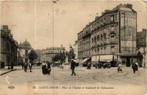 CPA St-DENIS Place de l'Église et Bd de Chateaudun (569202)