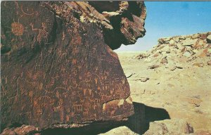 1960's Newspaper Rock, Petrified Forest, Arizona Petley Chrome Postcard