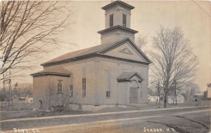 J51/ Jordan New York RPPC Postcard c1910 Baptist Church Building  310