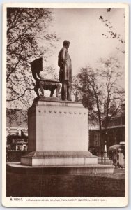 Abraham Lincoln Statue London Parliament Square RPPC Postcard Kingsway