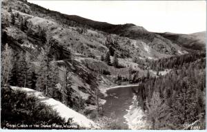 RPPC GRAND CANYON of SNAKE RIVER, WY View of RIVER c1940s Sanborn  Postcard